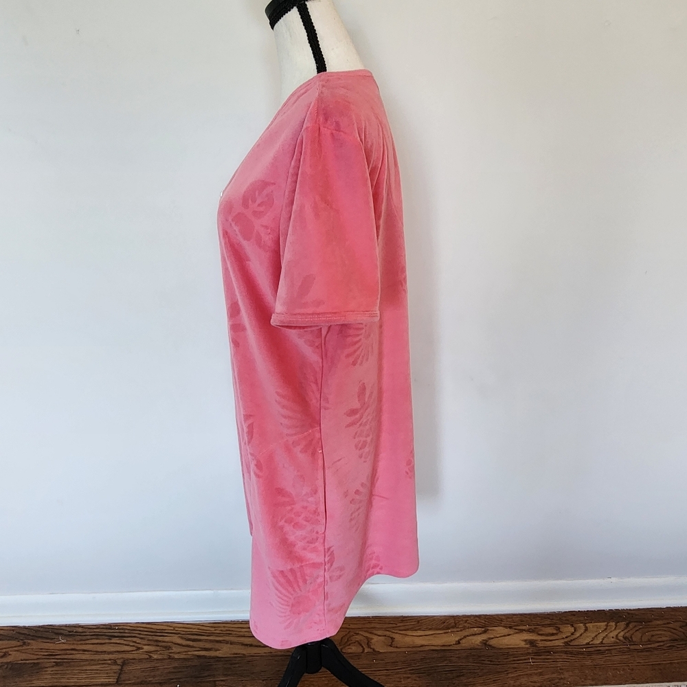Coral Bay Intimates Short Sleeve Zip Front Terry Robe/Beach Cover Pockets Pink M - Picture 6 of 14
